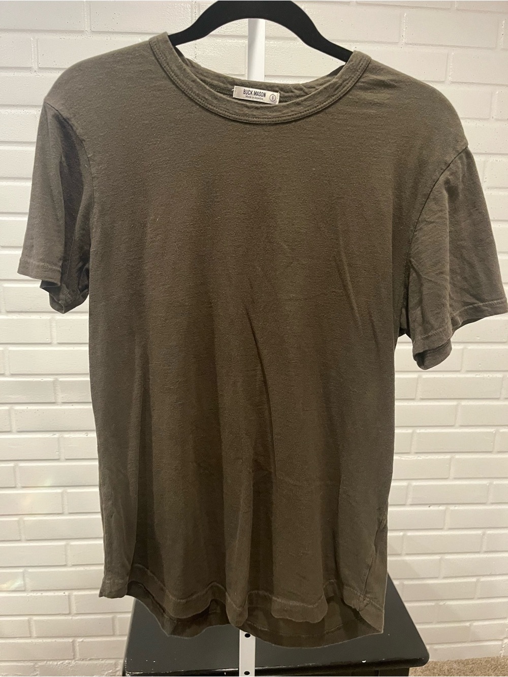 Buck Mason Olive Green Short-Sleeve Crewneck Tee